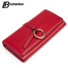BOSTANTEN Hasp Genuine Leather Women Wallets Long Ladies Purse Coins Brand Designer Clutch Wallet Money Bag Female Card Holder