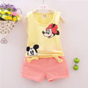 2016 Minnie Spring Baby Clothing Sets Children Boys Girls Kids Brand Sport Suits Tracksuits Cotton Short + Pants 2pcs