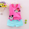 2016 Minnie Spring Baby Clothing Sets Children Boys Girls Kids Brand Sport Suits Tracksuits Cotton Short + Pants 2pcs