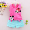 2016 Minnie Spring Baby Clothing Sets Children Boys Girls Kids Brand Sport Suits Tracksuits Cotton Short + Pants 2pcs