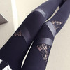 2016 Hot Charming Warm Cheap Lace Leggings Skinny Stretch Pants for Autumn Winter Triangular Lace PU Leather Leggings