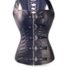 2016 High Quality Sexy Women PVC Steampunk Corselet Steel Boned Overbust Faux Leather Corset Body Shapewear Bustier Tops W31036