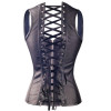 2016 High Quality Sexy Women PVC Steampunk Corselet Steel Boned Overbust Faux Leather Corset Body Shapewear Bustier Tops W31036