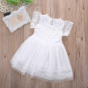 2016 Girls Princess Wedding Party Dress Elegant Lace Floral Tulle Dresses Baby Girl Dress High Quality