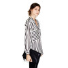 2016 Formal blouses Long Sleeve Button Down Women's Shirt Vertical Striped Chiffon Pocket Career Tops