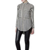 2016 Formal blouses Long Sleeve Button Down Women's Shirt Vertical Striped Chiffon Pocket Career Tops