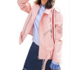 Motorcycle Spring Jacket Women Embroidery Pink Leather Jacket 2017 Blue Loose Jaqueta De Couro Faux Leather Coats