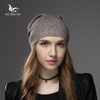 Mosnow Wool Cashmere Winter Hats  For Women High Quality Warm Women'S Brand Casual Knitted Vogue  Hat Female Skullies Beanies