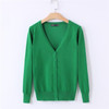 MOSHU Casual Winter Women Cardigan Crochet Knitted Sweaters Coat V- Neck Sweet Cardigans Tops Long Sleeve