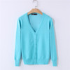 MOSHU Casual Winter Women Cardigan Crochet Knitted Sweaters Coat V- Neck Sweet Cardigans Tops Long Sleeve