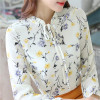 2017 New Arrivals Shirt Women Fashion Woman Chiffon Blouse Long Sleeve Casual Fashion Print Floral Tops Women's Clothing 288J