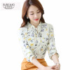2017 New Arrivals Shirt Women Fashion Woman Chiffon Blouse Long Sleeve Casual Fashion Print Floral Tops Women's Clothing 288J