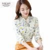 2017 New Arrivals Shirt Women Fashion Woman Chiffon Blouse Long Sleeve Casual Fashion Print Floral Tops Women's Clothing 288J