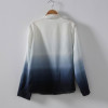 2017 New Arrival Women Tops Fashion Lady Shirt Long Sleeve V Neck Gradient Color Casual Blouses Streetwear Plus Size Blouses