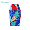2017 new arrival Women pencil skirts blue flower print bodycon lady midi saia fashion faldas mujer girls bodycon bottoms