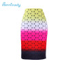 2017 new arrival Women pencil skirts blue flower print bodycon lady midi saia fashion faldas mujer girls bodycon bottoms