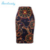 2017 new arrival Women pencil skirts blue flower print bodycon lady midi saia fashion faldas mujer girls bodycon bottoms
