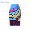 2017 new arrival Women pencil skirts blue flower print bodycon lady midi saia fashion faldas mujer girls bodycon bottoms