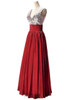 MisShow Cheap V Neck Silver Sequin Burgundy Bridesmaid Dresses Under $50 For Wedding Party Gowns 5 Colors Long Prom Dresses