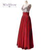 MisShow Cheap V Neck Silver Sequin Burgundy Bridesmaid Dresses Under $50 For Wedding Party Gowns 5 Colors Long Prom Dresses