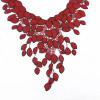 Misaya 1pc Embroidery Red Leaves Collar Lace Polyester Fabric,DIY Handmade Collar Lace Fabrics For Sewing Collar Crafts