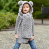 MIOIM New 2017 Winter Warm Hat Scarf Baby Double Pompom Balls Ear Hat Baby Girls Boys Thick Knitted Beanies Scarves Sets Kids 3