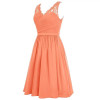 Mint Green Wedding Party Dress 2017 Ruffles Padded Knee Length Lace Party Gowns Chiffon Short Coral Purple Bridesmaid Dress