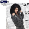 2017 New Women luxurious Large fur collar hooded coat warm Fox fur liner parkas long Sleeve Thick winter jacket top quality