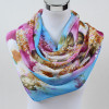 2017 New Women Chiffon Silk Scarfs Fashion Spring Square polyester Scarves Print flowers Shawl Summer Shawls And Hijabs 052