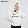 2017 new unicorn hoodie women sweatshirts autumn winter I'm print animal red white tracksuit pullover feminina moletom unicornio