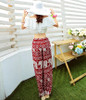 2017 New Summer Women Bohemian Print Loose Wide Leg Long Pants Female Cozy Elastic Waist Casual Boho Pants Trousers 7188