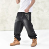 Brand Men Baggy Jeans Denim Loose Washing Jeans Men Hip Hop biker jeans Long Skateboard Relaxed Fit Jeans Mens Harem Pants Black