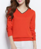 NEW autumn winter women's knitted Cashmere Sweater pullover V-neck Sweaters female fashion wild Wool sweater Slim14 color