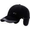 New autumn winter men's baseball cap keep warm corduroy male hat with protective ear thickening polar fleece lining snapback hat
