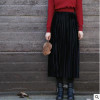New Autumn Winter High Waisted Skinny Female Gold Velvet Skirt Pleated Skirts Women Ankle Length Party Club Ladies Saia Fenimia