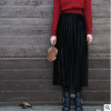 New Autumn Winter High Waisted Skinny Female Gold Velvet Skirt Pleated Skirts Women Ankle Length Party Club Ladies Saia Fenimia