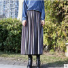 New Autumn Winter High Waisted Skinny Female Gold Velvet Skirt Pleated Skirts Women Ankle Length Party Club Ladies Saia Fenimia