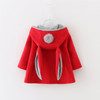 New Autumn Tops Cute Rabbit Ear Hooded Baby Girls Coat Kids Warm Jacket Outerwear Coat Children Clothing Baby Wear Girl Coats