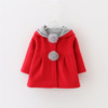 New Autumn Tops Cute Rabbit Ear Hooded Baby Girls Coat Kids Warm Jacket Outerwear Coat Children Clothing Baby Wear Girl Coats
