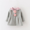 New Autumn Tops Cute Rabbit Ear Hooded Baby Girls Coat Kids Warm Jacket Outerwear Coat Children Clothing Baby Wear Girl Coats