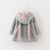 New Autumn Tops Cute Rabbit Ear Hooded Baby Girls Coat Kids Warm Jacket Outerwear Coat Children Clothing Baby Wear Girl Coats