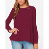 New Autumn Summer Blusas 2017 Women Sexy Casual Loose Shirts Chiffon Tops Long Sleeve O Neck Solid Blouse Plus Size S-6XL