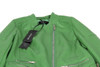 New Autumn Fashion Street Women's Washed PU Leather Jacket Zipper Apple Green Color Short Ladies Basic Jackets Top Quality