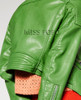 New Autumn Fashion Street Women's Washed PU Leather Jacket Zipper Apple Green Color Short Ladies Basic Jackets Top Quality