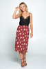 Floral and Polka Dot Midi Skirt
