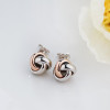 SA SILVERAGE 925 Sterling Silver Trendy Stud Earrings for Women Fine Jewelry Rose Gold Color Silver Earings Broncos Pendientes