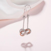 SA SILVERAGE 925 Sterling Silver Jewelry Sets Necklaces Pendants Drop Dangle Earrings for Women Fine Jewelry Rose Gold Color Hot