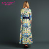 S.FLAVOR women Bohemian style long dress 2017 Summer hot sale women printing elegant casual summer vestidos Russian long dress