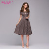 S.FLAVOR Women casual dress 2018 Spring Summer popular Dot printing vestidos for female Women Square collor A-line short dress