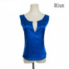S-XXXL Blouses 2017 Sexy Beading V Collar Women Top Tees Crochet Solid Shoulder Sleeveless Loose Female Shirts Blusas